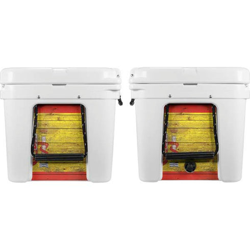 Spain Flag Dark Wood YETI Tundra 75 Hard Cooler Skin